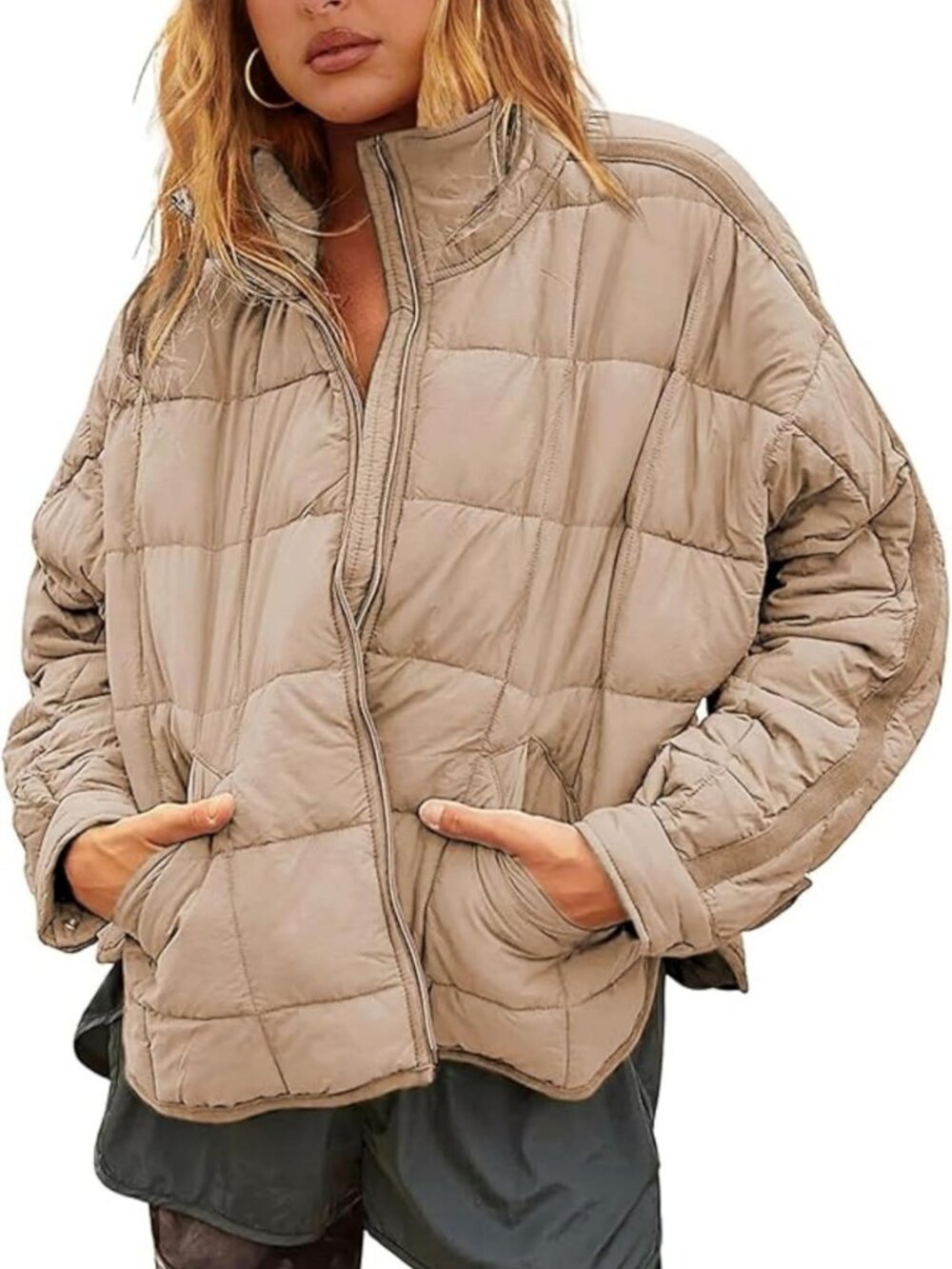 Lightweight Quilted Puffer Jacket for Women | Zip-Up Padded Coat, Warm & Stylish